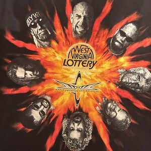 WCW West Virginia Lottery XL T-Shirt vintage wrestling tee.